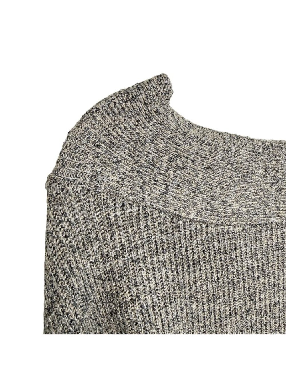 Free People Heathered Grey Knit Off-Shoulder Sweater, S - Picture 5 of 8